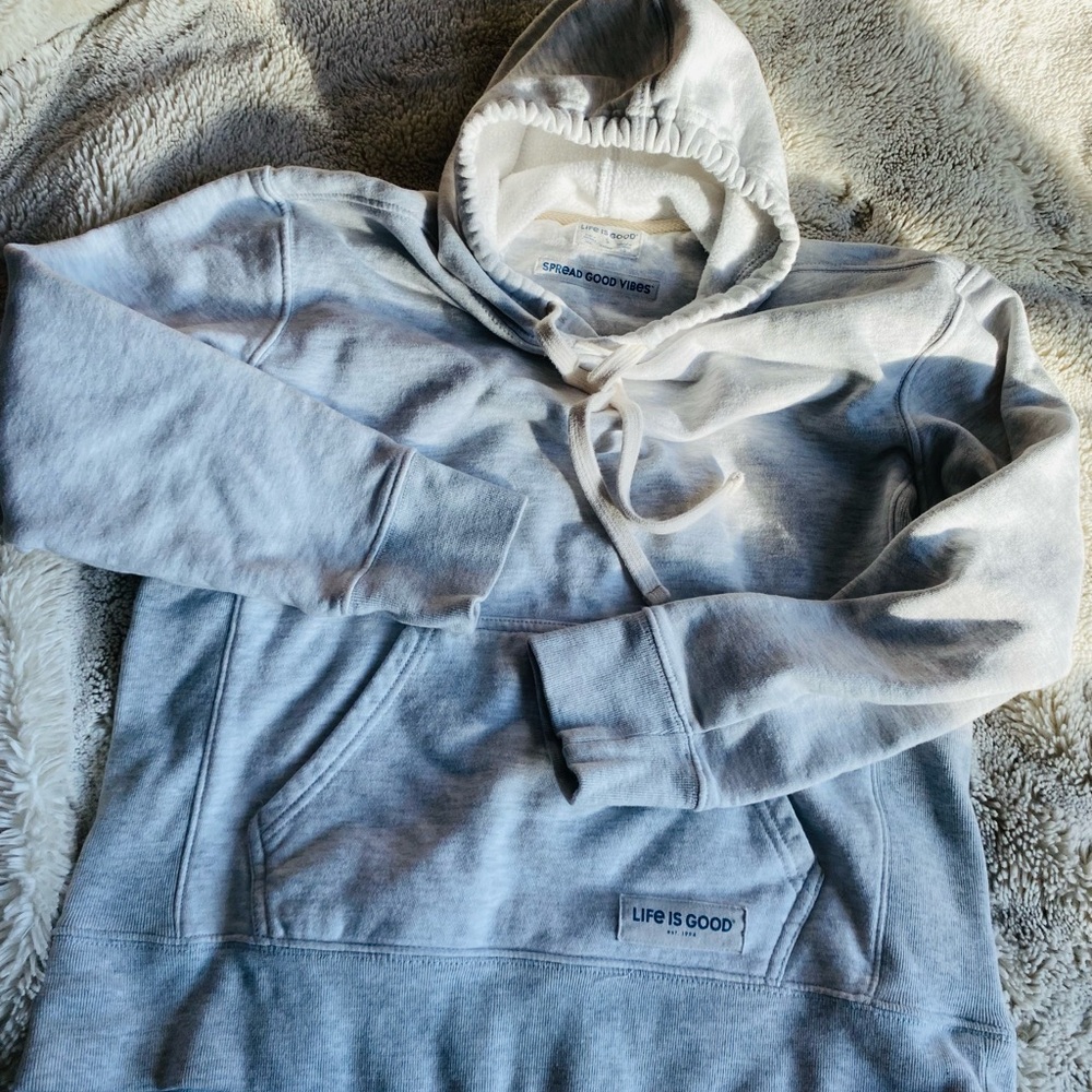 Life Is Good Light Gray Hoodie for Women
